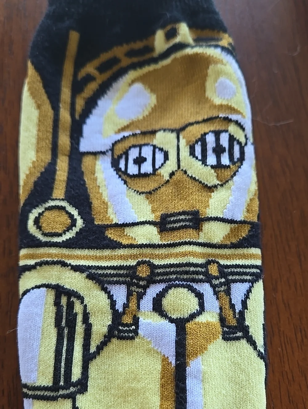 C3PO Socks One Size Black red white blue yellow tan brown Colors Unisex